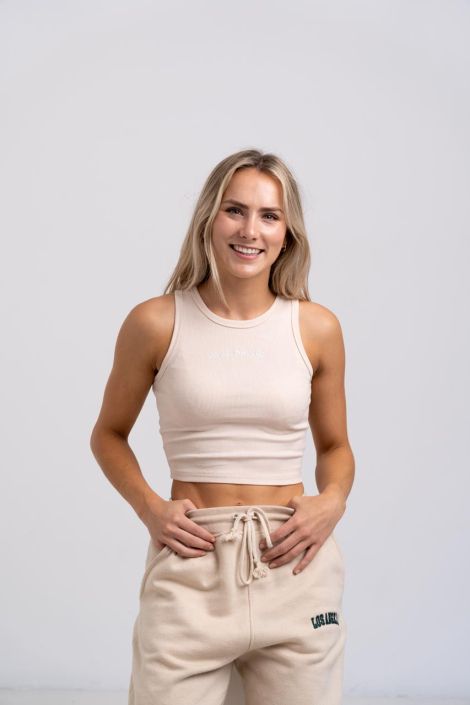 Fashion Photographer North Shore Blond Woman wearing a cream outfit