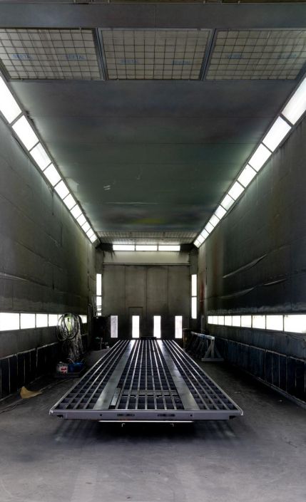 Commercial Photography Auckland Industrial manufacturing photography at Transcold plant Auckland: Painting Chamber
